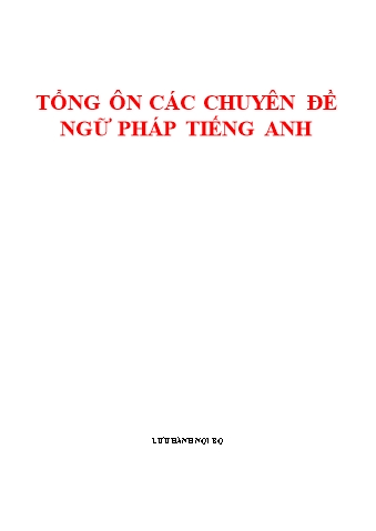 Tổng ôn các Chuyên đề ngữ pháp Tiếng Anh