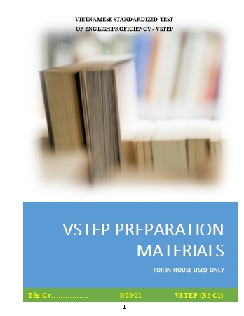 VStep Prefparation Materials