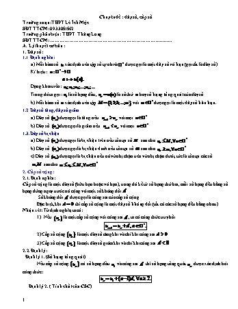 Chuyên đề Bồi dưỡng học sinh giỏi Toán 11 - Dãy số, cấp số - Trường THPT Lê Ích Mộc