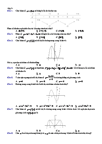 Đề khảo sát chất lượng Toán Lớp 12