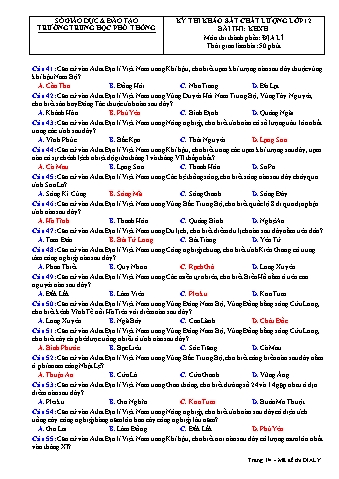 Đề thi khảo sát chất lượng Địa lí 12 (Có đáp án)