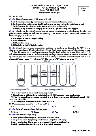 Đề thi khảo sát chất lượng Sinh học 12 - Mã đề 143 (Có đáp án + Ma trận)